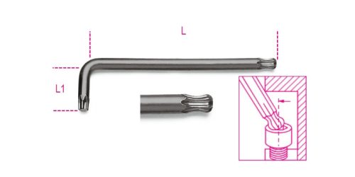 Beta 97BTx 55 mm Hajlított gömbfejű Torx®-imbuszkulcs, barnított (000970155)