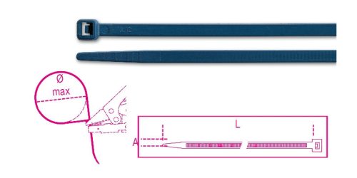 Beta BMBX3876 Műanyag kábelkötegelő szalag, kék színű, kimutatható a fémdetektorok (BMBX3876)
