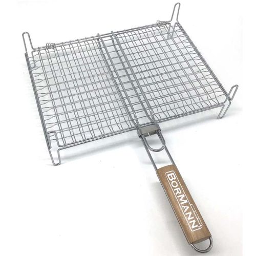 BORMANN BBQ Négyszög alakú INOX sütő rács lábakkal, 35x25cm (BBQ1011)