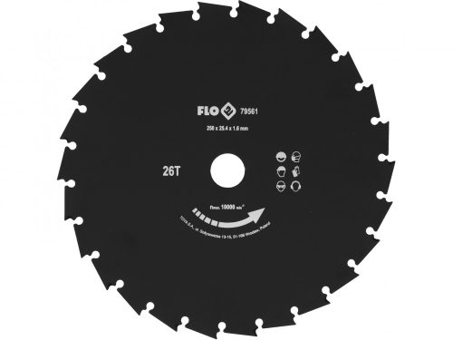 FLO BOZÓTVÁGÓ  FŰRÉSZPENGE FŰKASZÁRA 250 MM / 25,4 MM (79561)