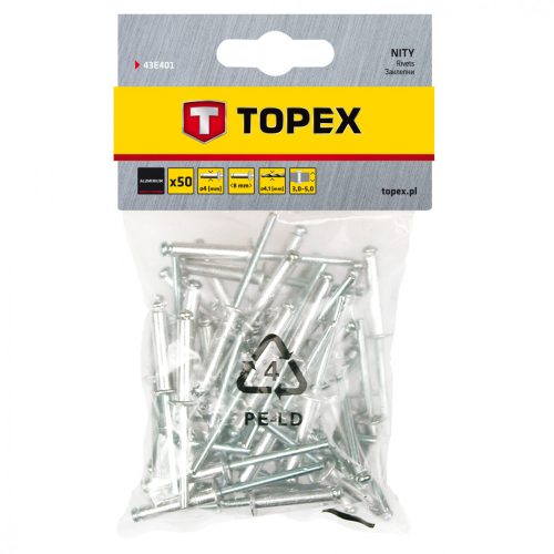 TOPEX POPSZEGECS 4.0X8 50 db. (43E401)