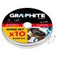 GRAPHITE Vágókorong 10 db fémhez 115x1.0x22.2mm, 41 A60-T-BF, INOX. (55H570)