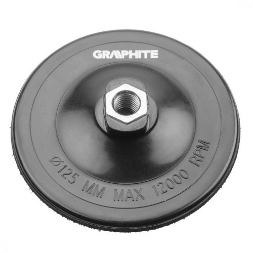 GRAPHITE Rugalmas csiszolótányér tépőzáras 125mm, M14 (55H825)