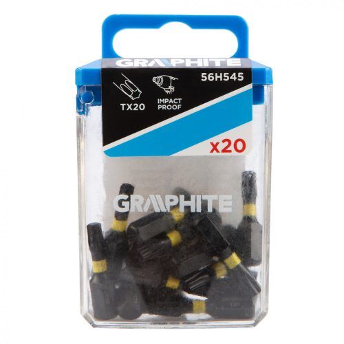 GRAPHITE Torziós ütvecsavarozó bit TX20 x 25mm, 20db (56H545)