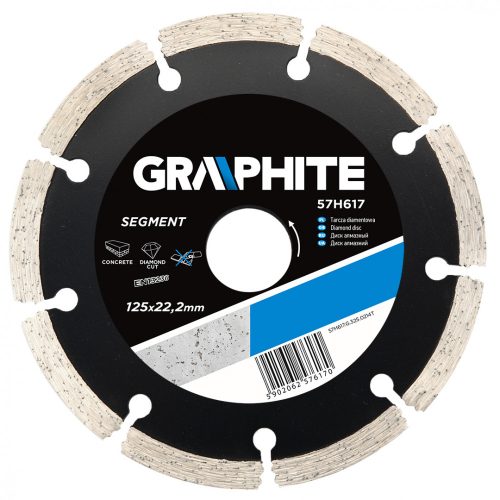 GRAPHITE Gyémánt vágókorong 125MM SZEGMENSES (57H617)