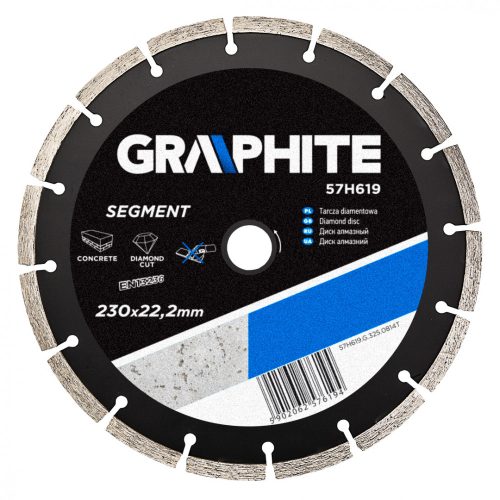 GRAPHITE Gyémánt vágókorong 230MM SZEGMENSES (57H619)