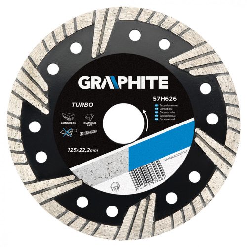 GRAPHITE Gyémánt vágókorong 125MM TURBO (57H626)