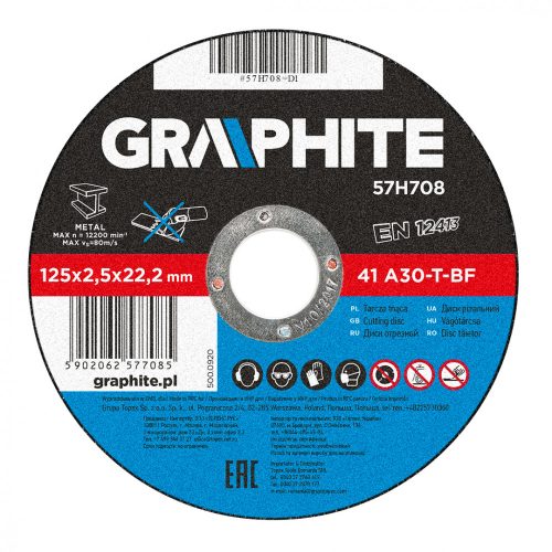 GRAPHITE Vágókorong fémhez 125x2,5x22mm 41 A30-T-BF (57H708)