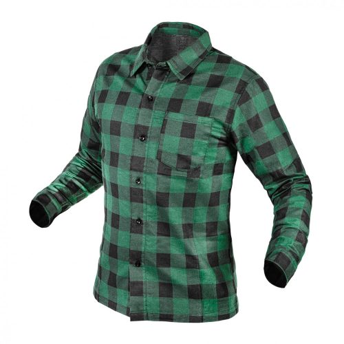 NEO Flanel ing, zöld-fekete, 100% pamut, XXL (81-546-XXL)