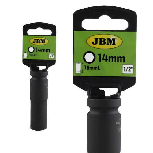 JBM Hosszú Gépi Dugókulcs (Hatlapos) 1/2" 14mm (JBM-14737)