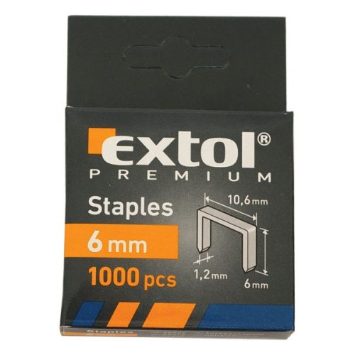 EXTOL PREMIUM tűzőgépkapocs profi (10,6×0,52×1,2mm) ; 8mm, 1000db (8852202)