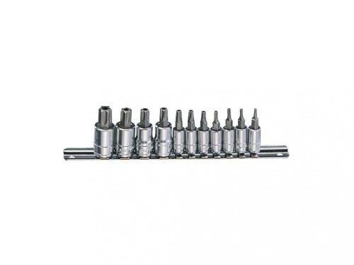 Genius Tools ötágú lyukas torx bit készlet crowa foglalatban, 1/4" és 3/8", 11 darabos (BS-2311P)