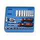 Genius Tools crowafej készlet, metrikus, hosszú és normál, 1/4", 22 darabos (GS-222M)