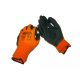 NMSafety Hab-latex tenyérmártott nylon szőtt kesztyű (EN 2131), narancssárga-fekete, XL-es (NM1350F-OR-BLK)