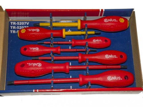 Genius Tools szigetelt csavarhúzó készlet (lapos és csillagfejű), 7 darabos (TR-5207V)