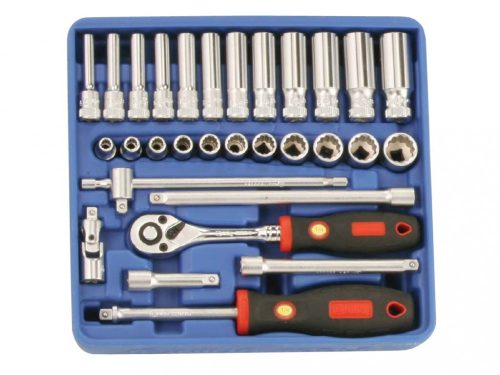 Genius Tools crowafej készlet, metrikus, hosszú és normál, 1/4", 30 darabos (TW-230M)