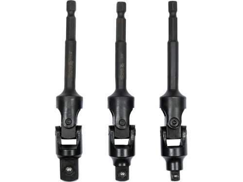 YATO 3 részes Fúróba fogható csuklós dugókulcs adapter készlet 1/4"-3/8"-1/2" (YT-04641)